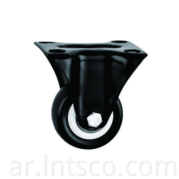 White PP Core Black PVC Rigid Casters